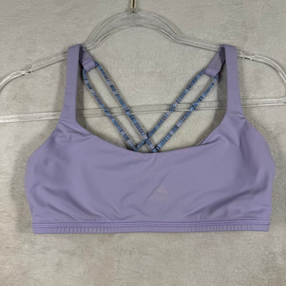 Lululemon Free To Be Bra Lavender Purple Strappy Back Yoga Sport Bra Size‎ 8